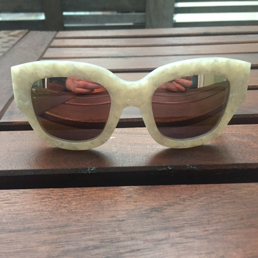 ROBERI AND FRAUD ACETATE MIRRORED SUNGLASSES